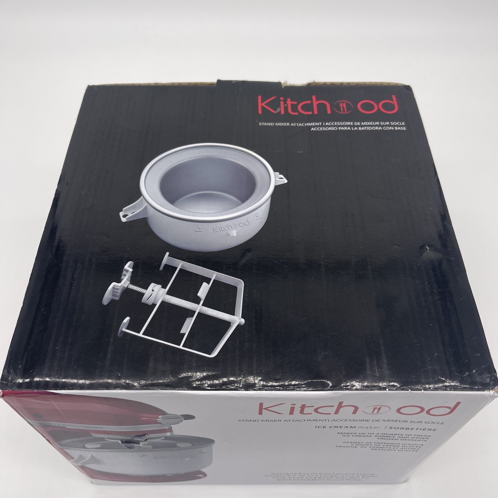 KITCHOOD Ice Cream Maker Attachment for Kitchenaid Stand Mixer Fits 4.5 Qt