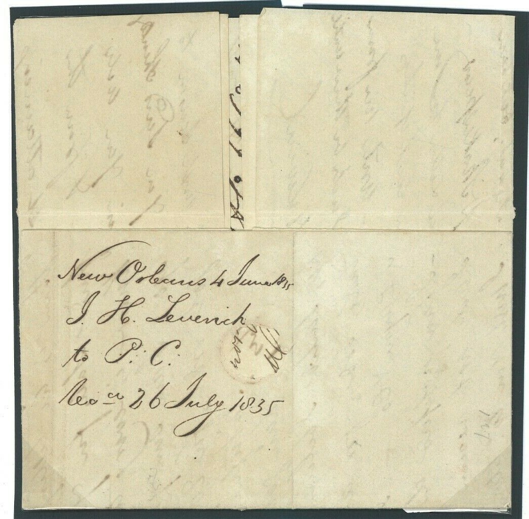 USA Cover NEW ORLEANS EL FORWARDED MADEIRA Transatlantic 1835{samwells}S03c