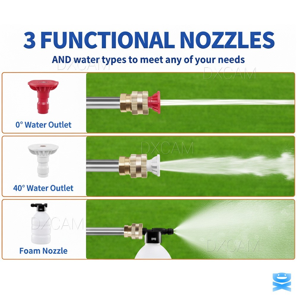 Portable Cordless Electric High Pressure Water Spray Gun Car Washer Cleaner Tool