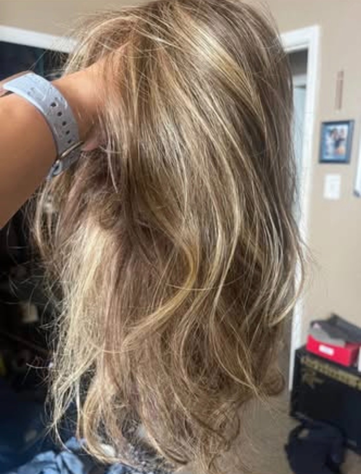 Long Brown (with Blond Highlights) Luxury Heat Friendly Wig