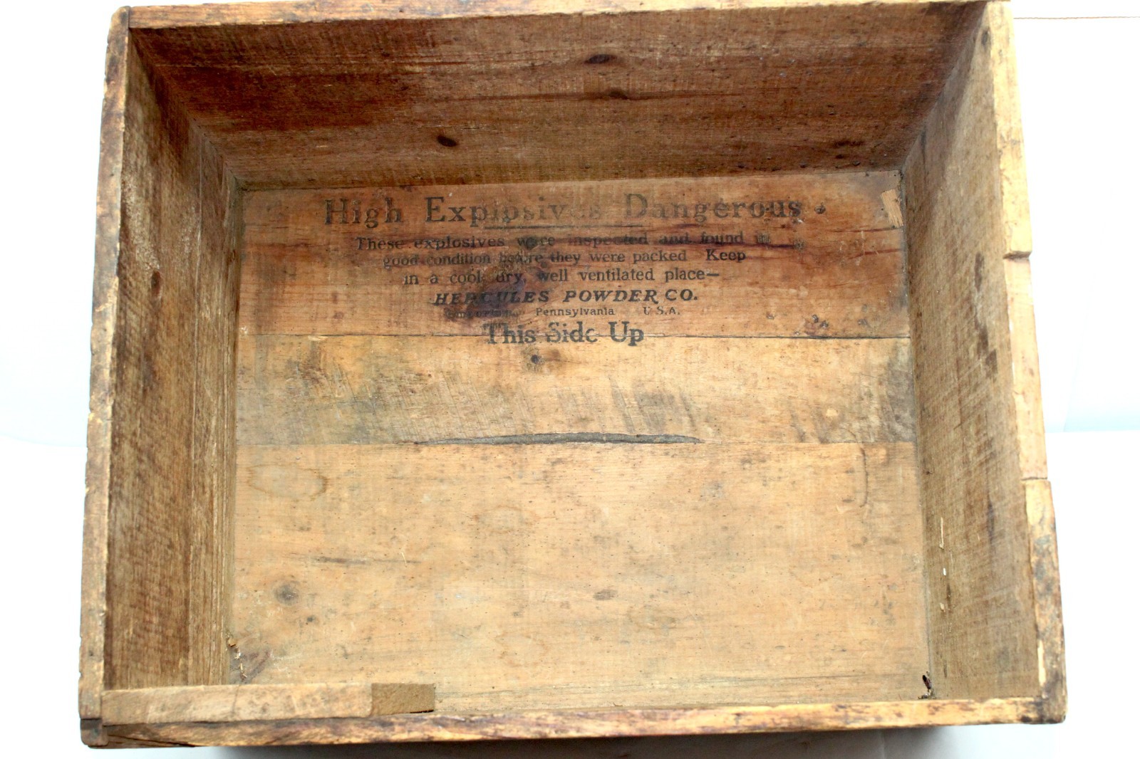 Vntg Hercules Powder Co Dynamite Box High Explosives Crate Emporium Pennsylvania