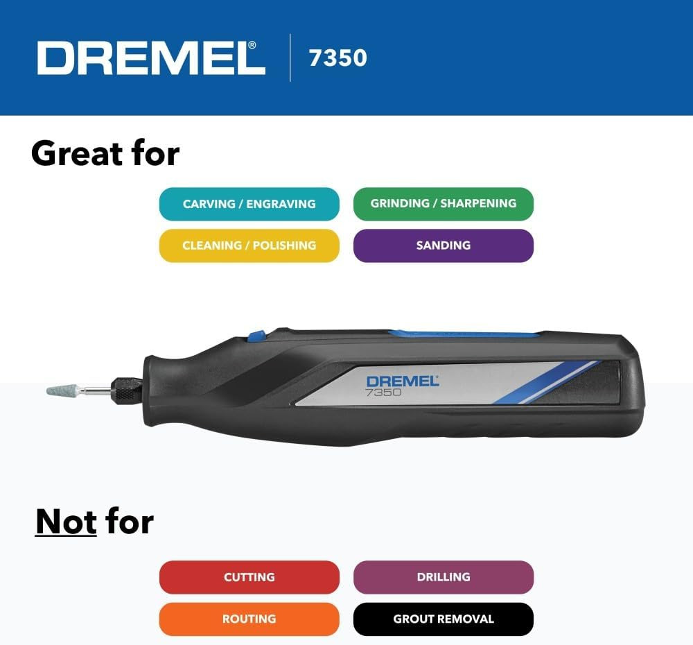 Dremel 7350 Cordless Rotary Tool Kit with USB-C Battery & 5 Accessories