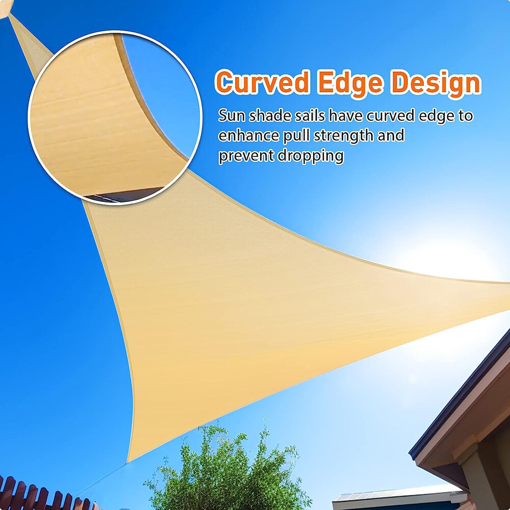 Triangle Sun Shade Sail Canopy Cover UV Block Sunshade Yard Deck Patio Outdoor