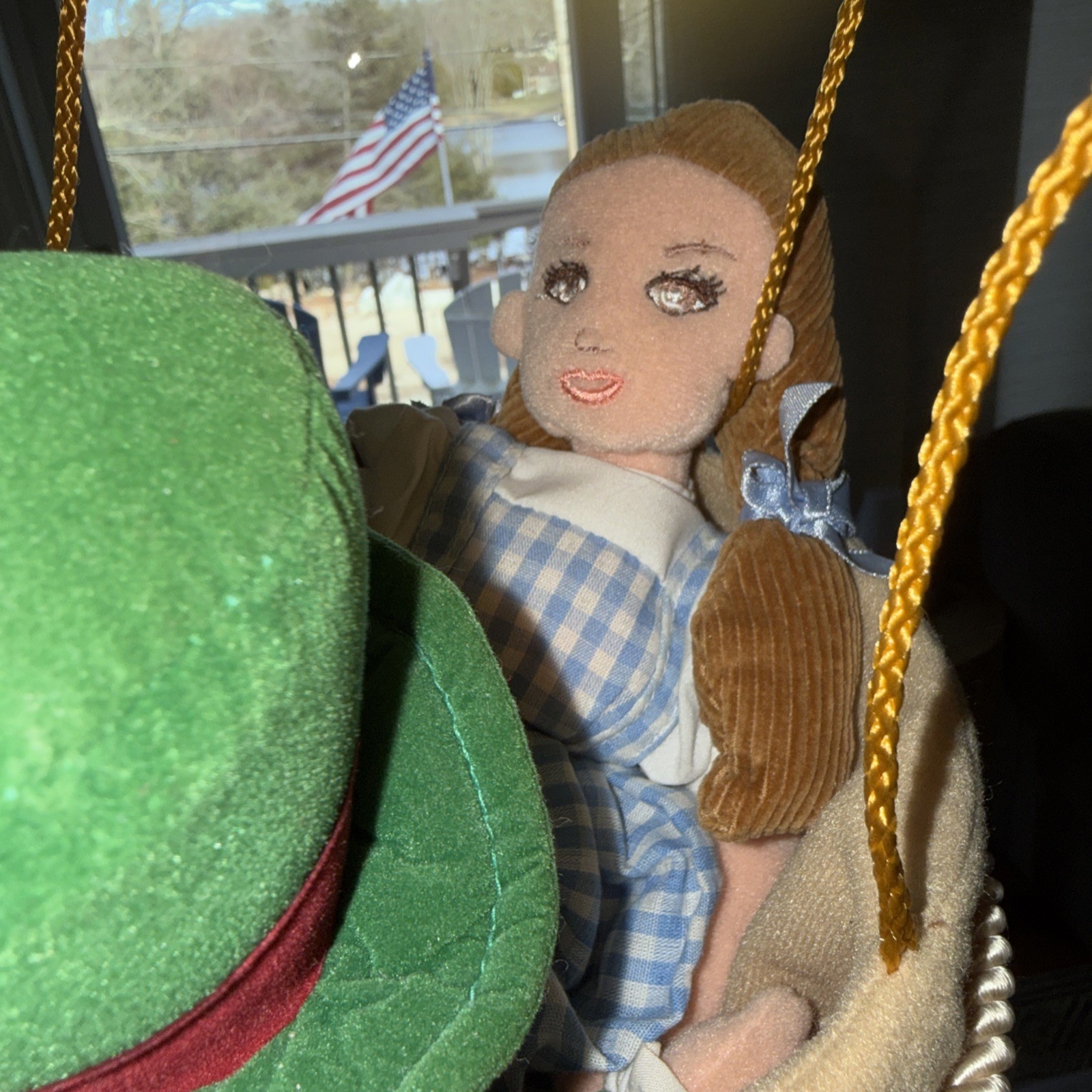 Vtg Wizard of Oz Plush Hanging Hot Air Balloon State Fair Warner Bros Wizard