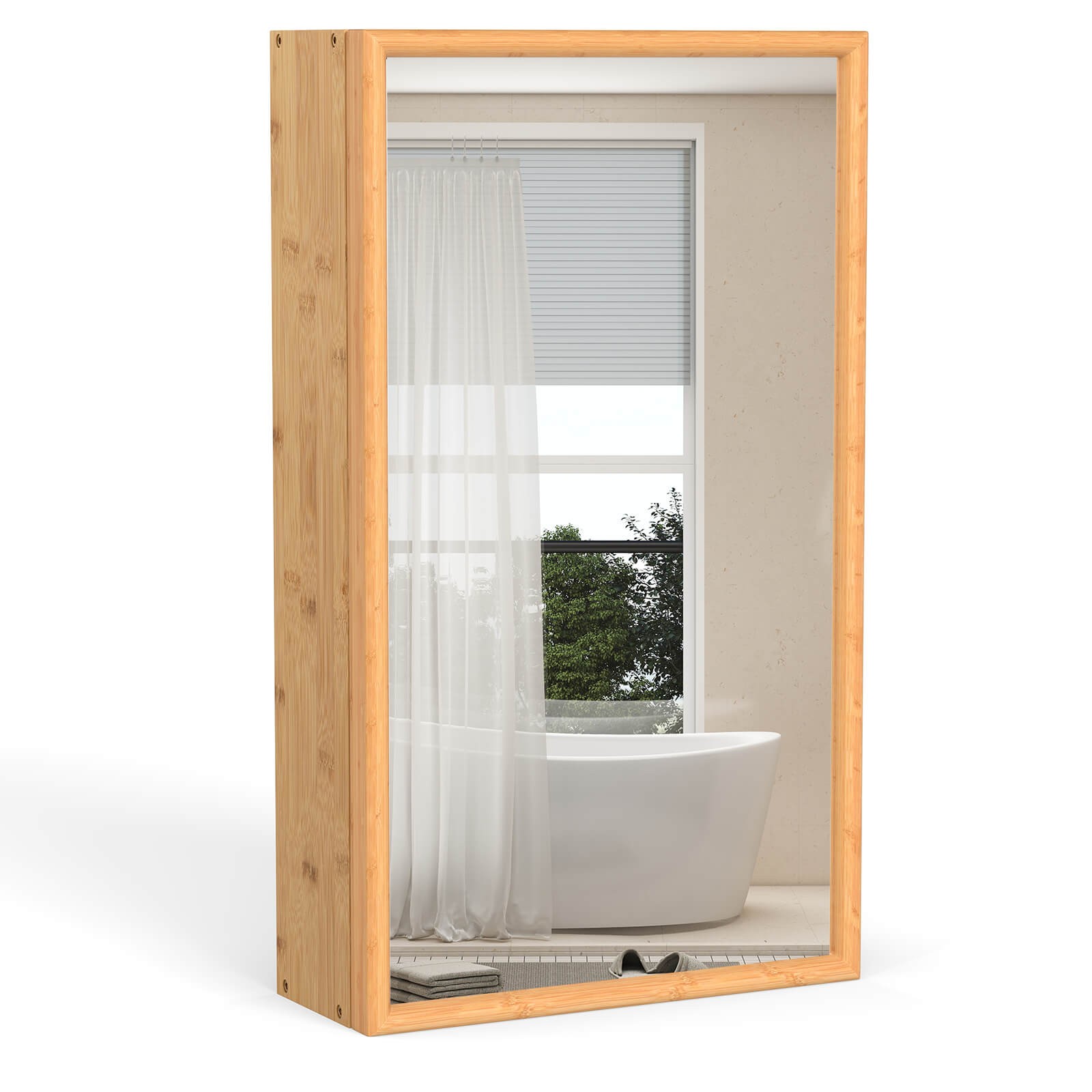 Small Medicine Cabinet w/Mirror Door & Removable Shelves for Compact Spaces