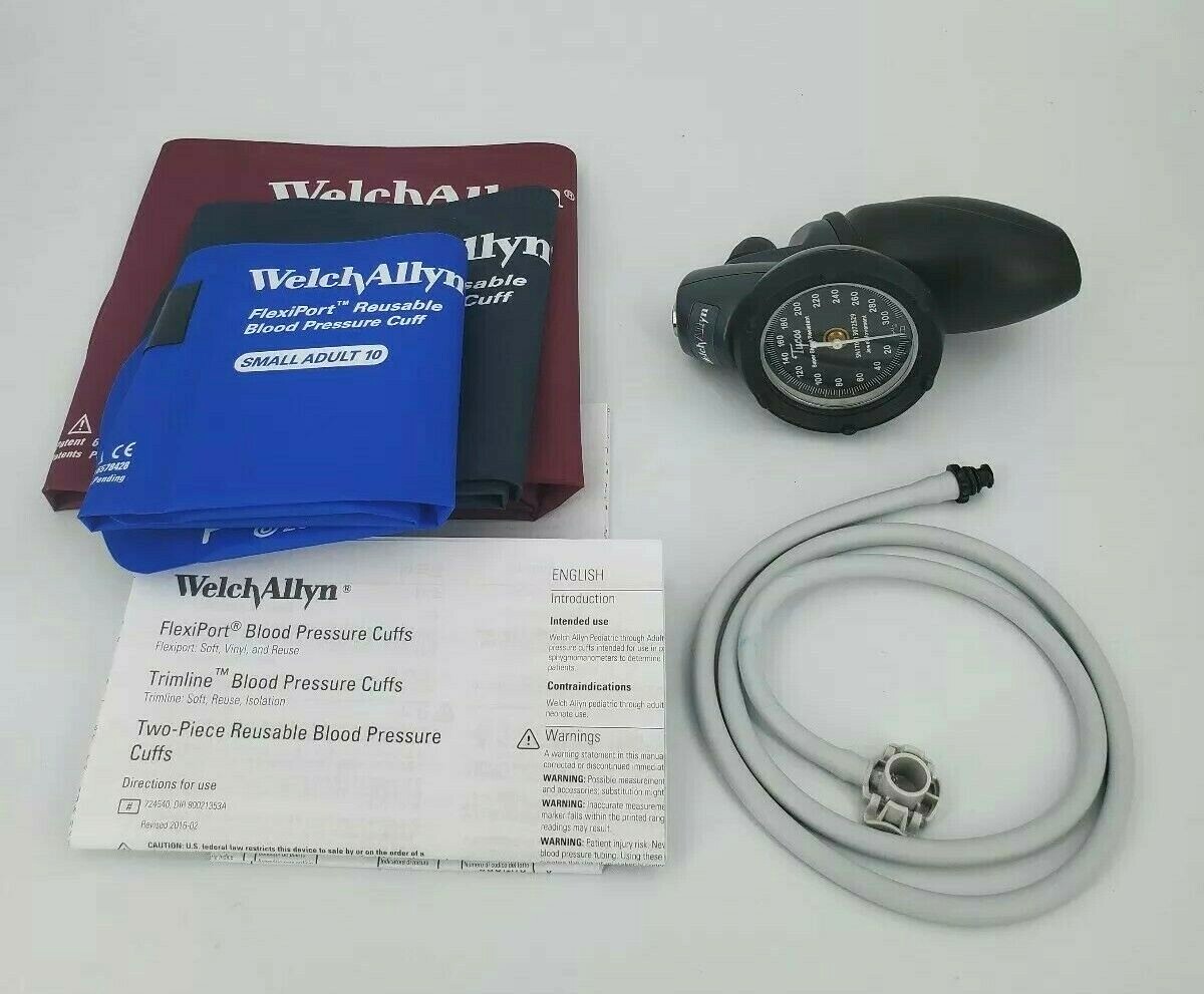Welch Allyn DS58 Sphygmomanometer Aneroid Family Practice Kit Cuffs & Gauge