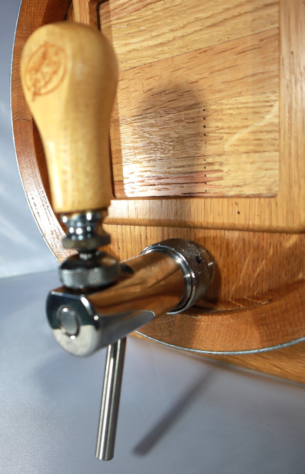 Wood Display Barrel for Bourbon, Whisky, Rye, etc. - holds up to 5 Liters