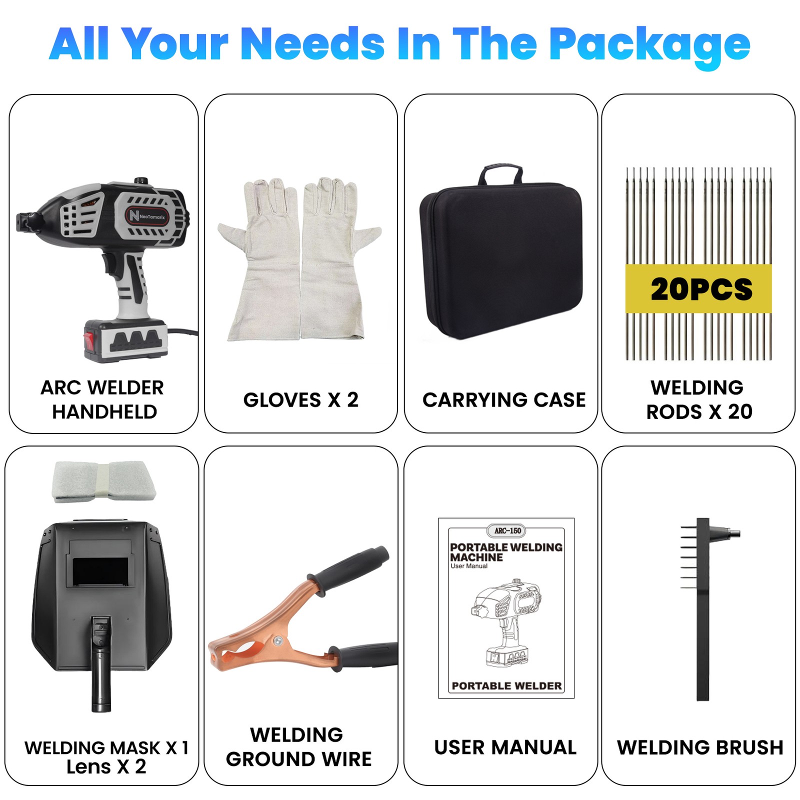 Portable 110V ARC Welder IGBT Inverter Welder Kit Handheld Stick Welding Machine