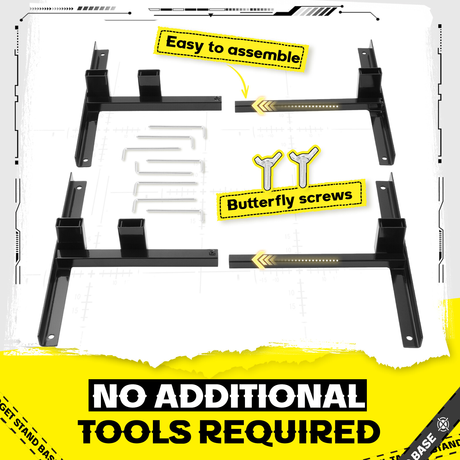 Adjustable H-Shaped Target Stand Base For Paper Silhouette Shooting 2-Pack