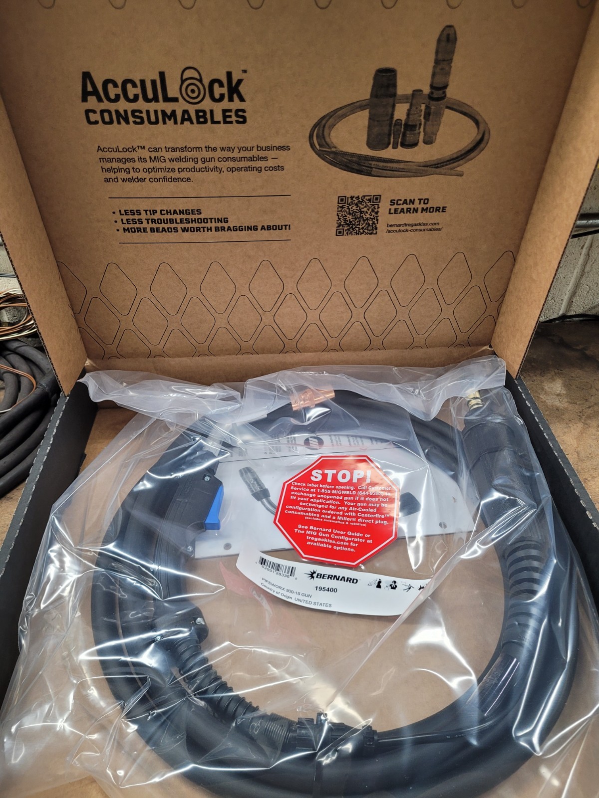 Bernard 195400 Pipeworx 300Amp-15Ft Mig Welding Gun