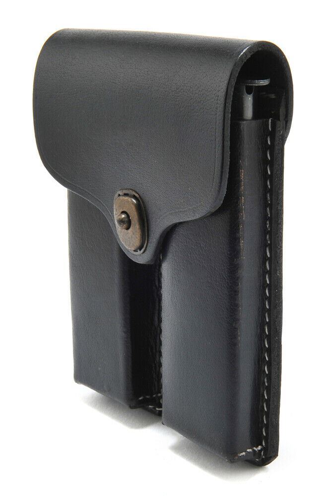 Black Leather .45 Double Magazine Pouch