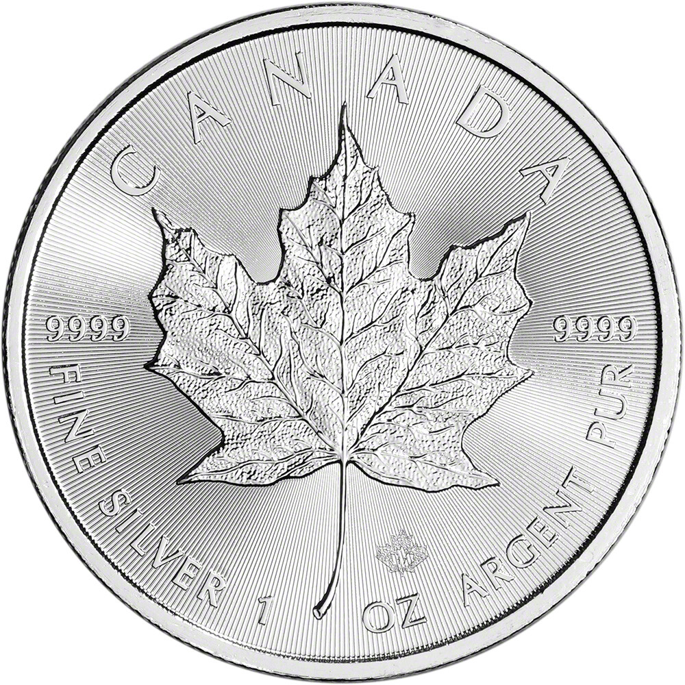 Canada Silver Maple Leaf 1 oz $5 Random Date - 1 Roll - 25 BU Coins Mint Tube