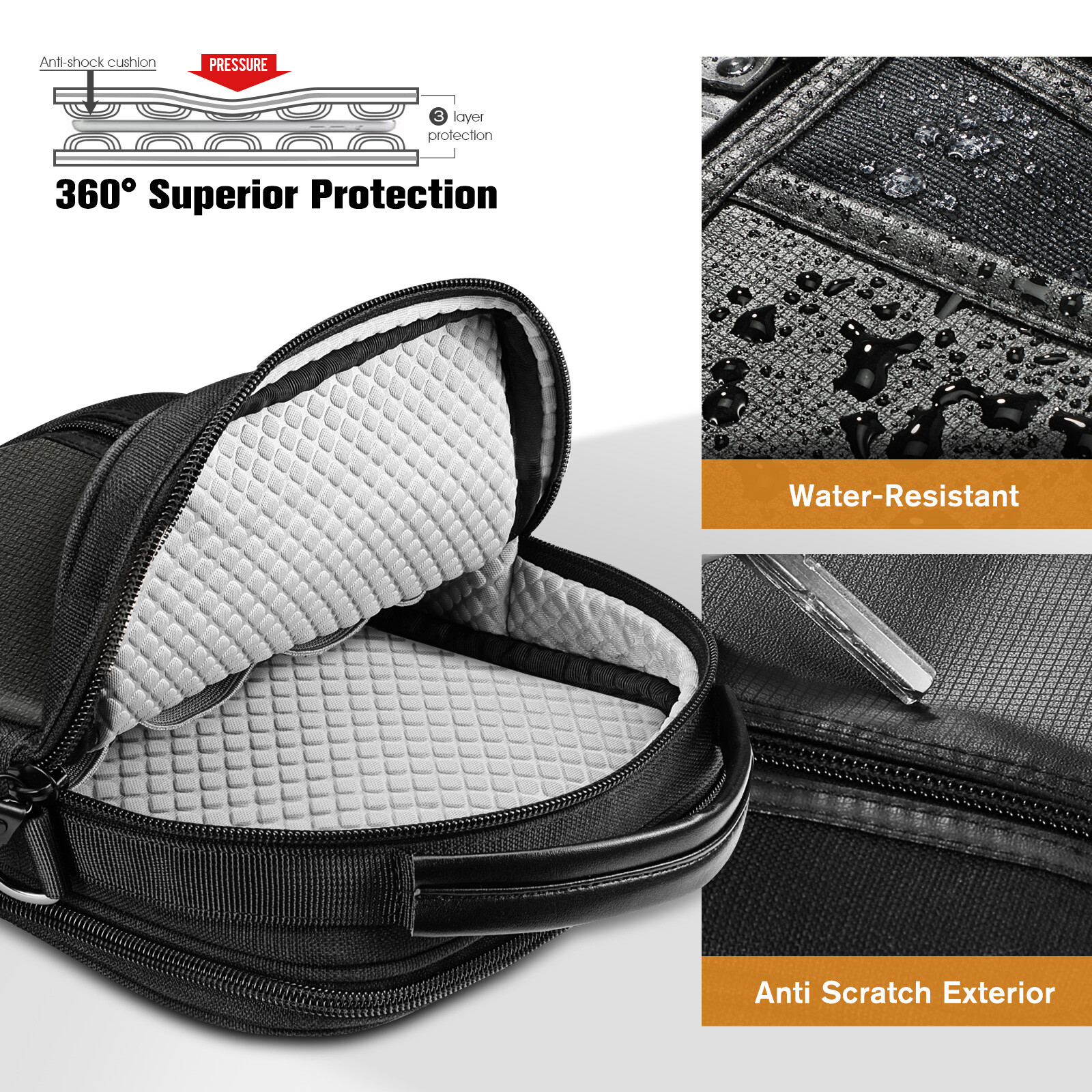 Pistol Carry Case Gun Shoulder Bag, Tactical Handgun Holster Duffle Padded Pouch