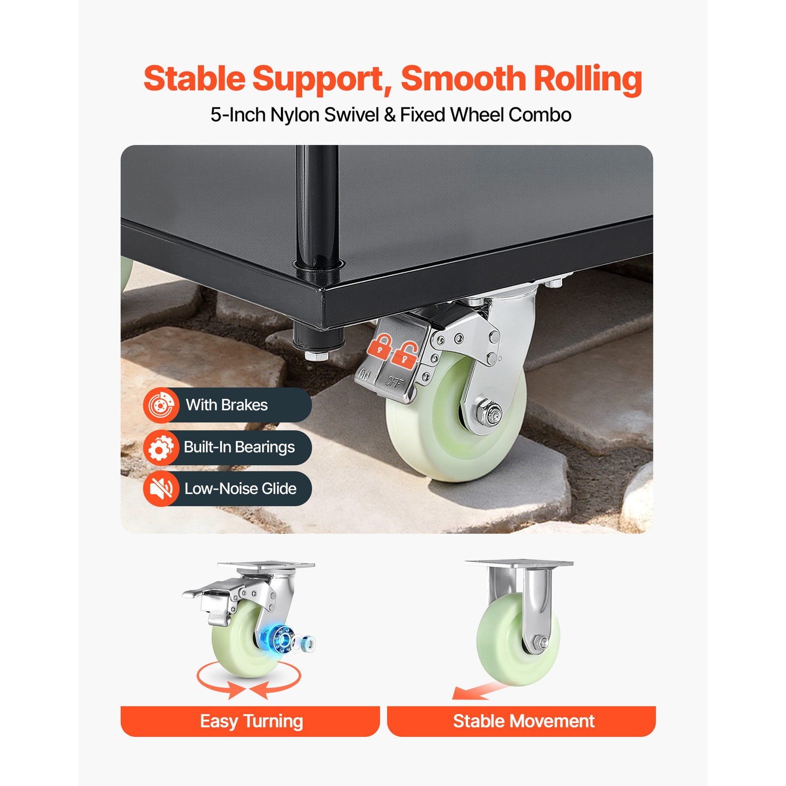 Uimoso Heavy Duty Industrial Platform Cart with 2000 lbs Capacity and Wheels