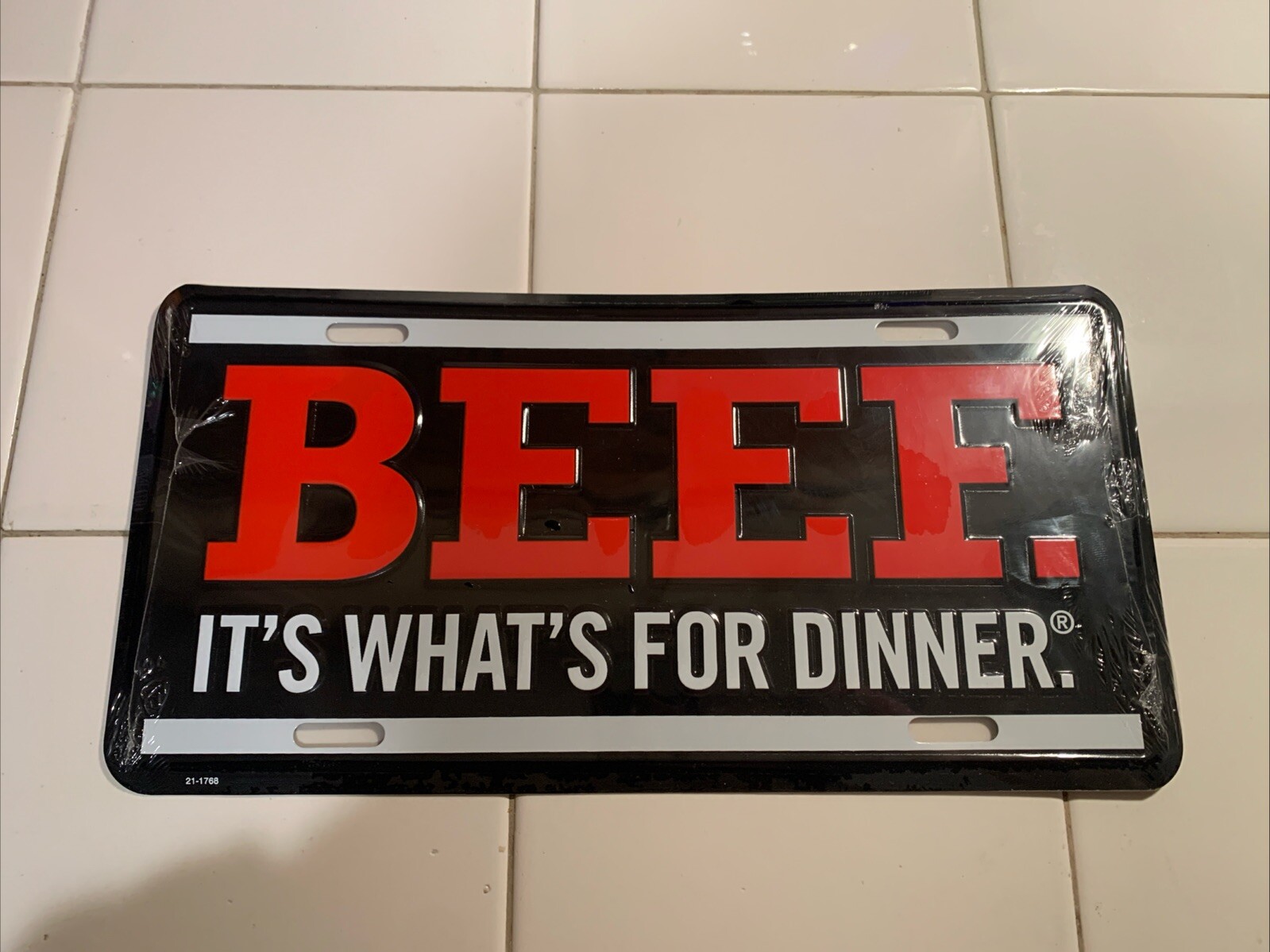 BEEF It's What's For Dinner License Plate Metal