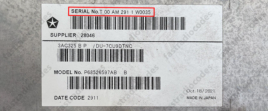 ✅CHRYSLER TOWN & COUNTRY CAR RADIO ANTI-THEFT UNLOCKING PIN CODE FOR ALL MODELS✅