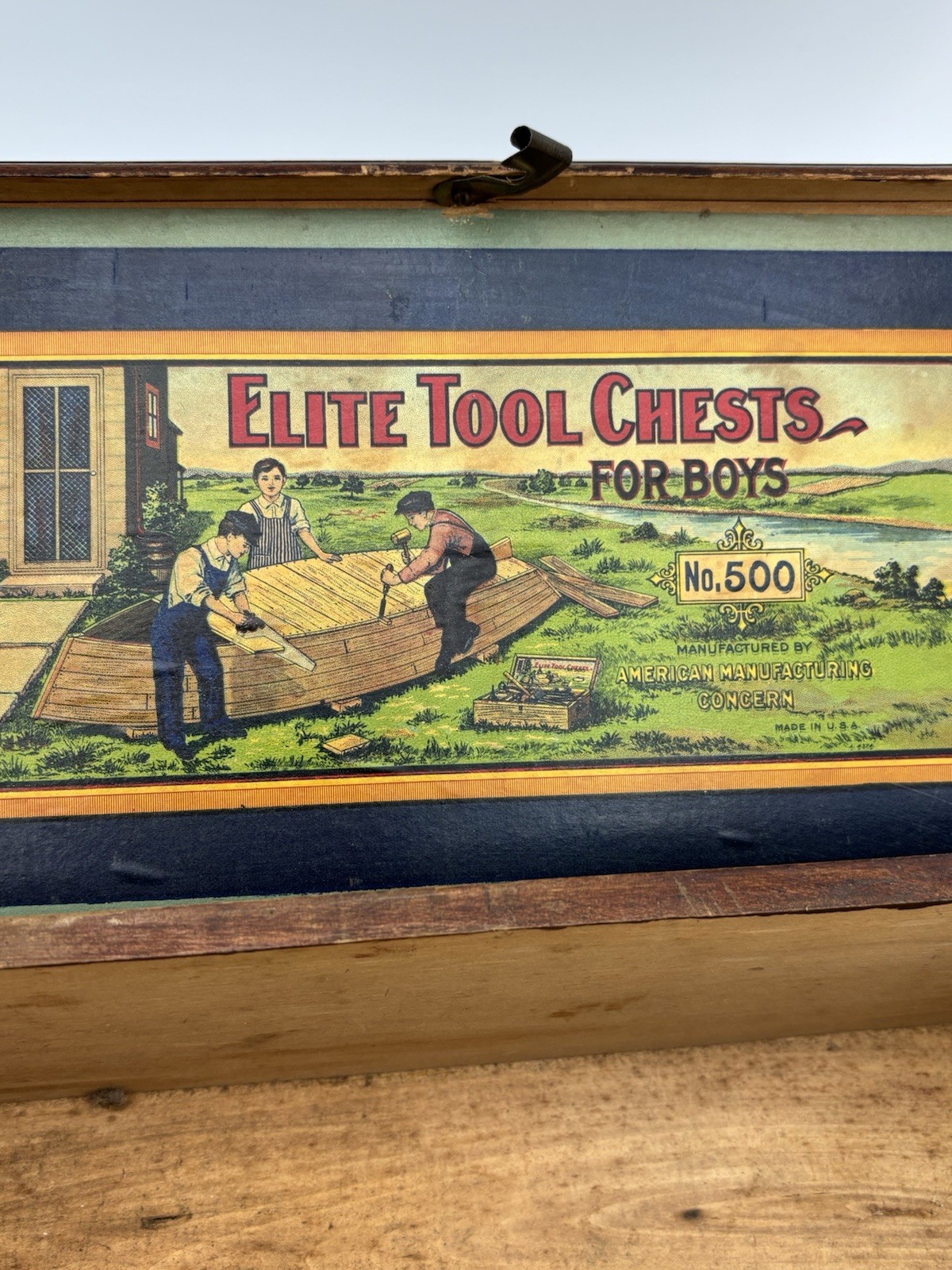 Antique Wooden Tool Chest for Boys Elite Tool Chests American Manufacturing #500