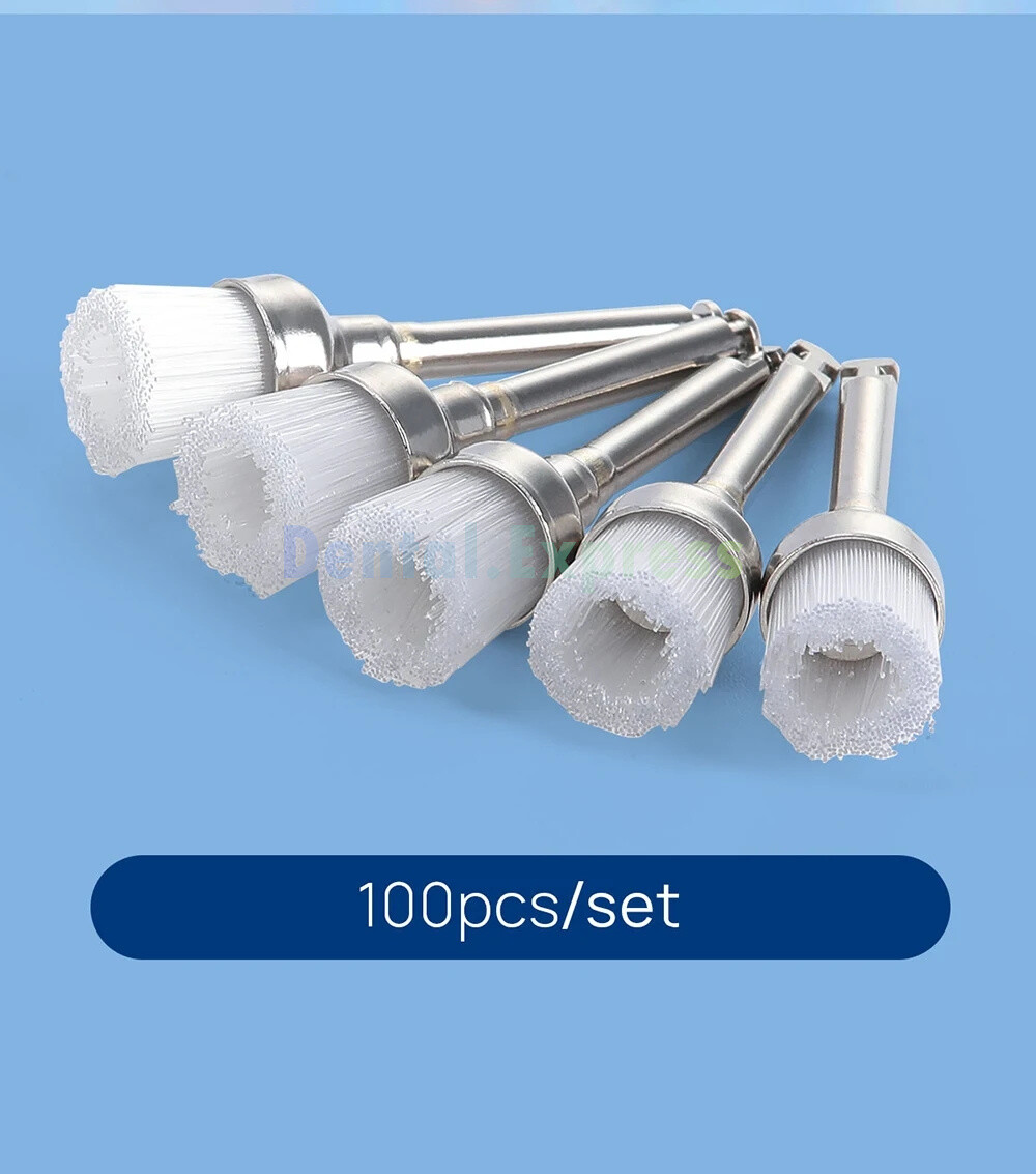 Dental Polishing Brushes Prophy Brush White Nylon Bowl Flat Latch RA Polisher