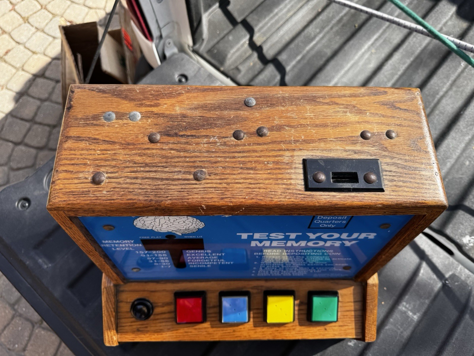 Memory Tester Quarter Coin Operated Simon Says Like Color-Sequence Matching Game