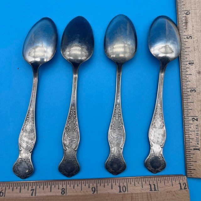 4 Vtg Oneida Community A1X State Spoons Kentucky, Illinois, Missouri, California