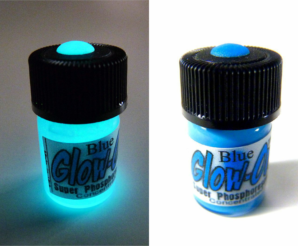 Glow-On BLUE Glow Paint For Gun Sights, Fishing Lures, 2.3 ml Vial, Bright!