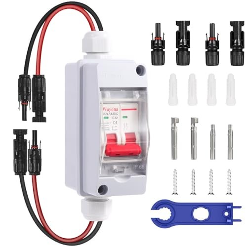 Solar Panel Disconnect Switch DC 500V Solar Circuit Breaker Box 32Amp IP65