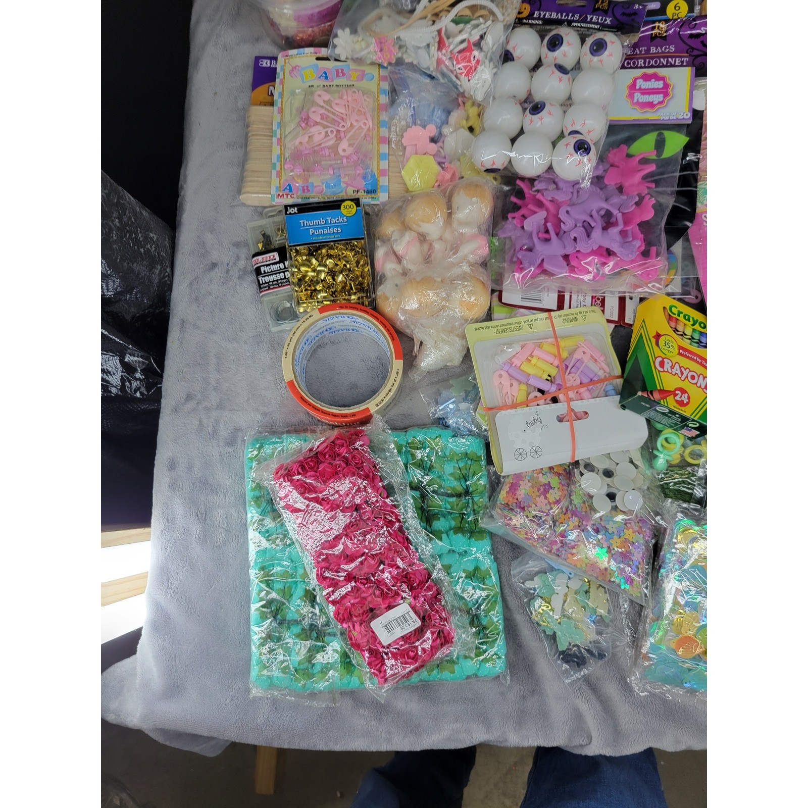 10lbs Craft Supply Bundle Mixed Lot Embellishments Stickers Fabric Tape Beads