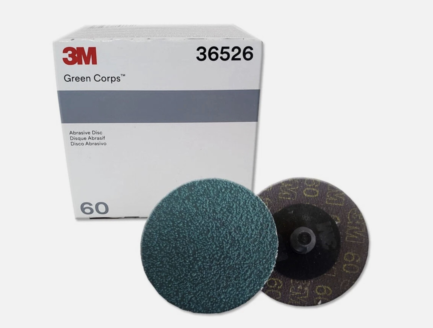 3M 36526 Green Corps Roloc TR Disc 2" 60 Grit Grinding Sanding 25Pk