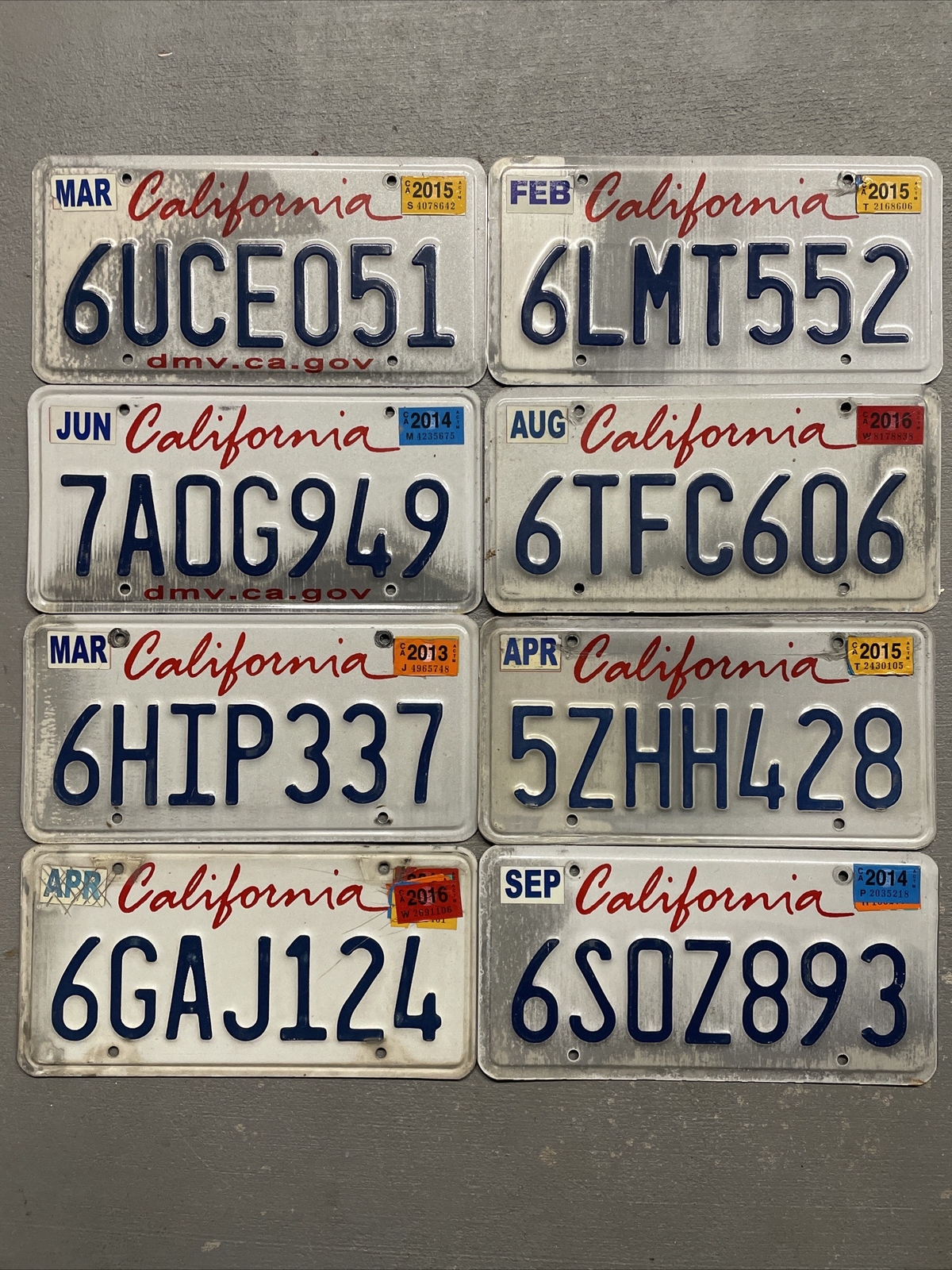 ONE CALIFORNIA LICENSE PLATE LIPSTICK💄 STYLE RANDOM LETTERS/NUMBERS CRAFT GRADE