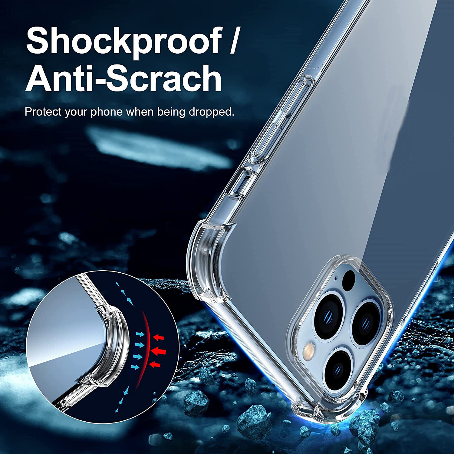 Clear Case Shockproof Cover for iPhone 16 15 14 13 12 11 Pro Max Mini XS XR X 8