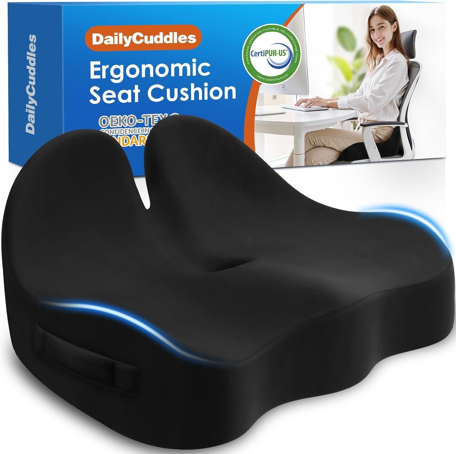 Cushion Lab Patented Pressure Relief Seat Cushion for Long Sitting Hours