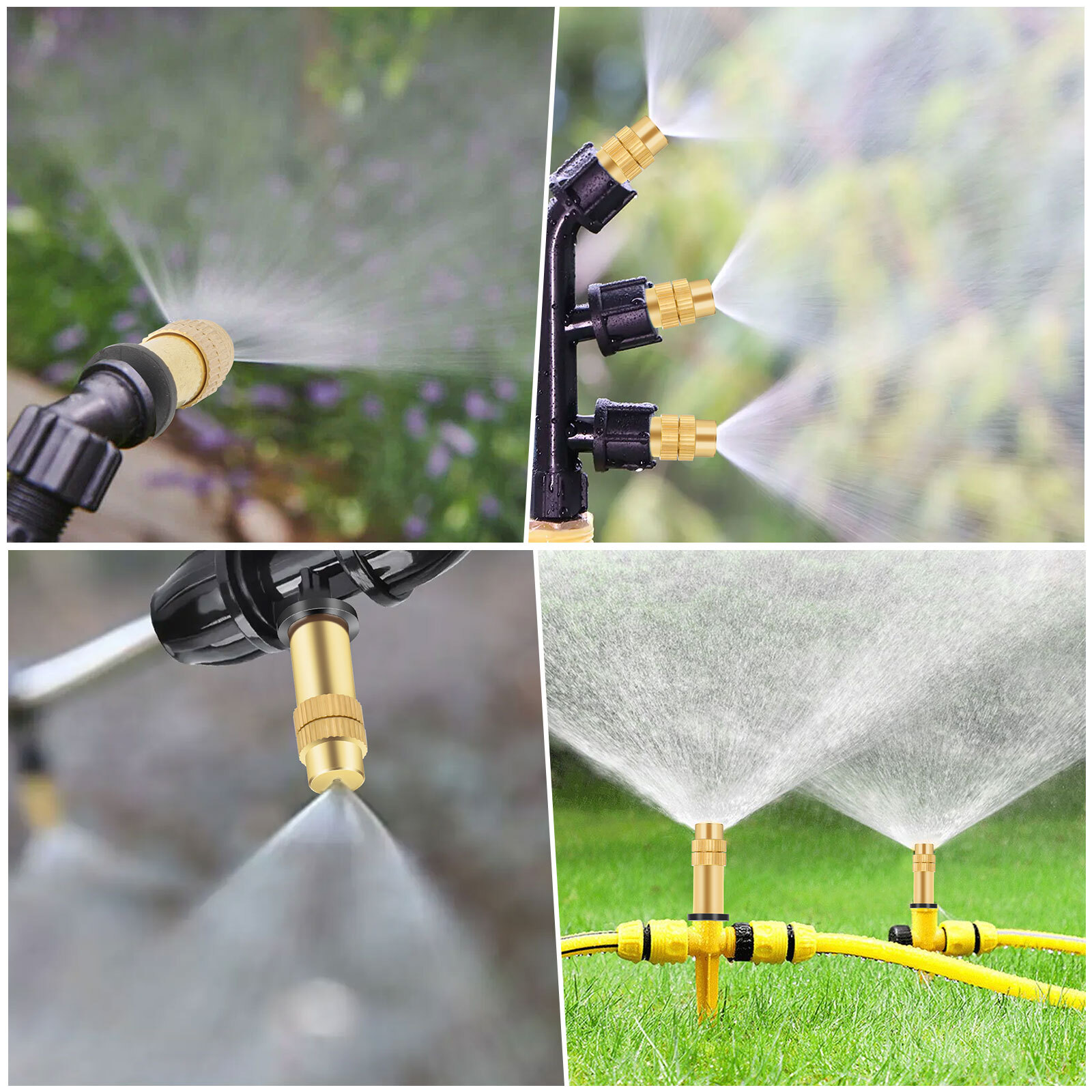 30PCS Adjustable Brass Misting Nozzles Spray Sprinkler Set for Garden Irrigation