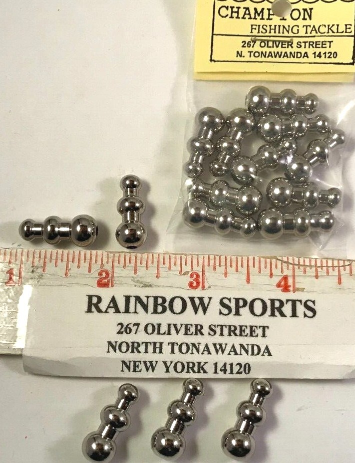 10 VINTAGE SNOWMAN Style 64 SPINNER brass Lure body NICKEL PLATE  About 7/32oz.