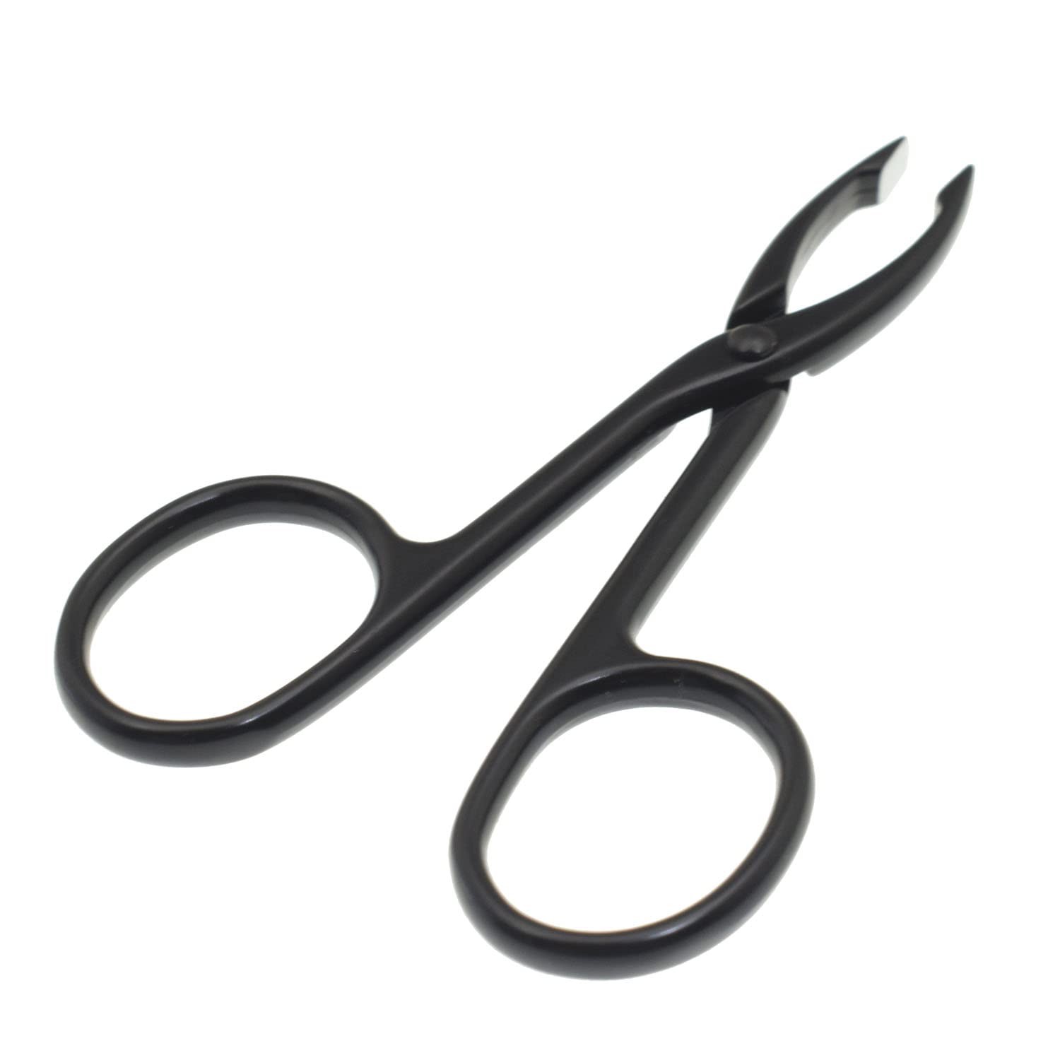 2 Pieces Tweezers Scissor Handle Straight Tip Scissor Shaped Eyebrows Tweezer...