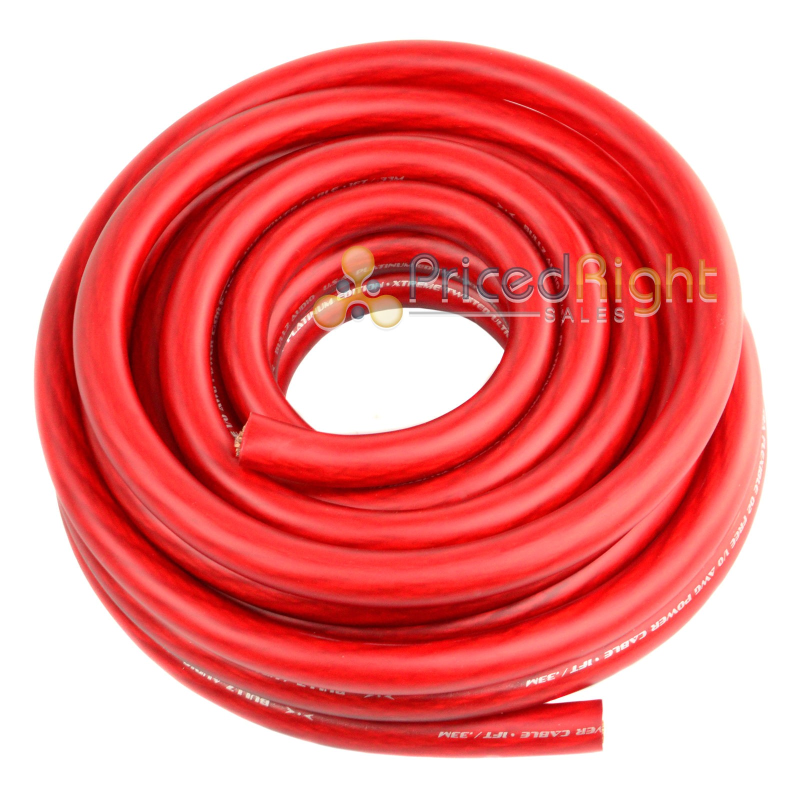 0 Gauge 25’ Wire UltraFlex Amplifier Red Ga 1/0 Amp Power Ground Cable 25 Ft