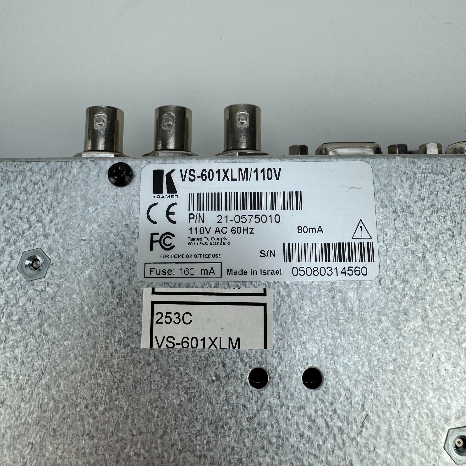 Kramer VS-601XLM 6x1:3 Composite Video & Stereo Audio Switcher 110V 21-0575010