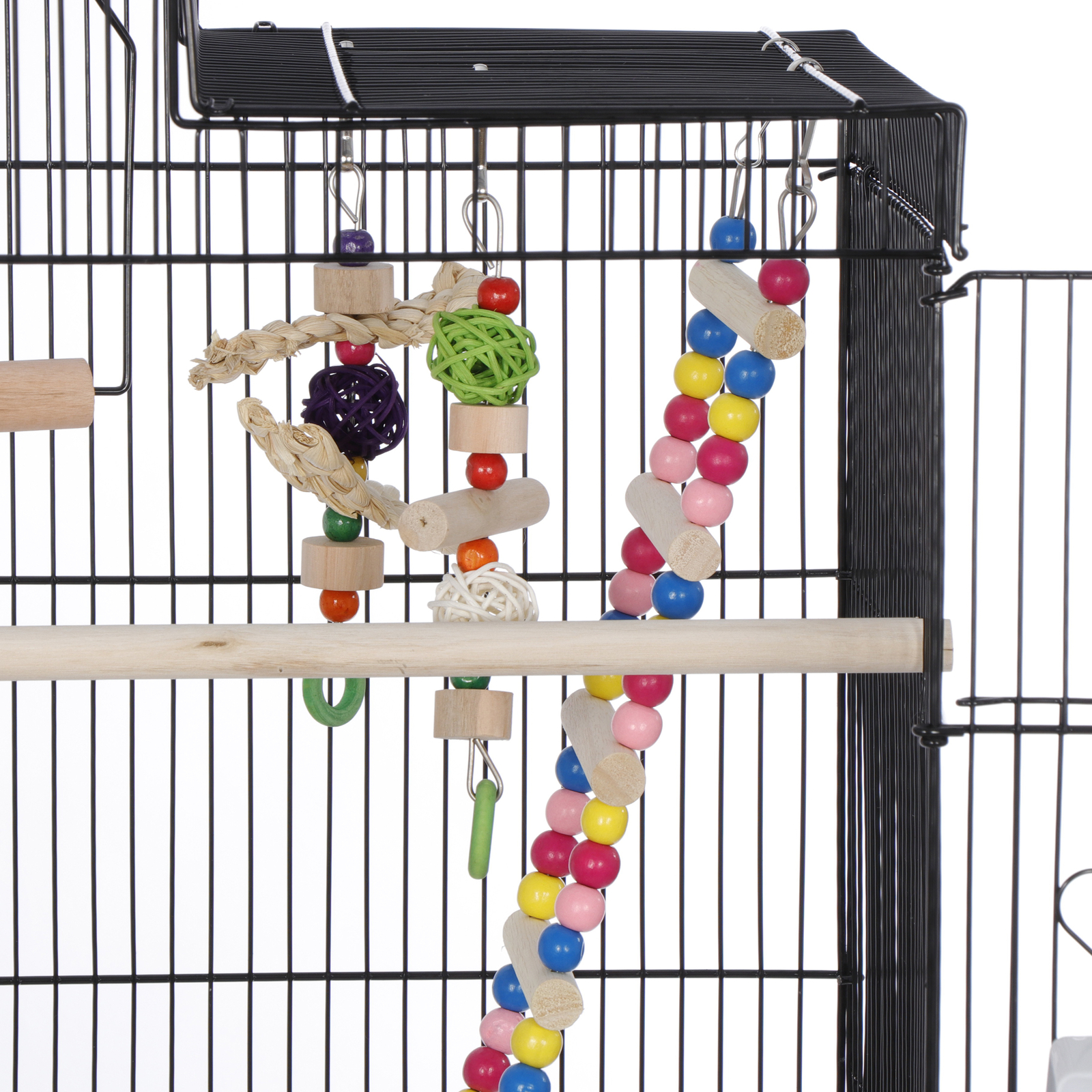 39-inch Roof Top Large Bird Cage Flight Parrot Cockatiel Parakeet Cage w/Toys