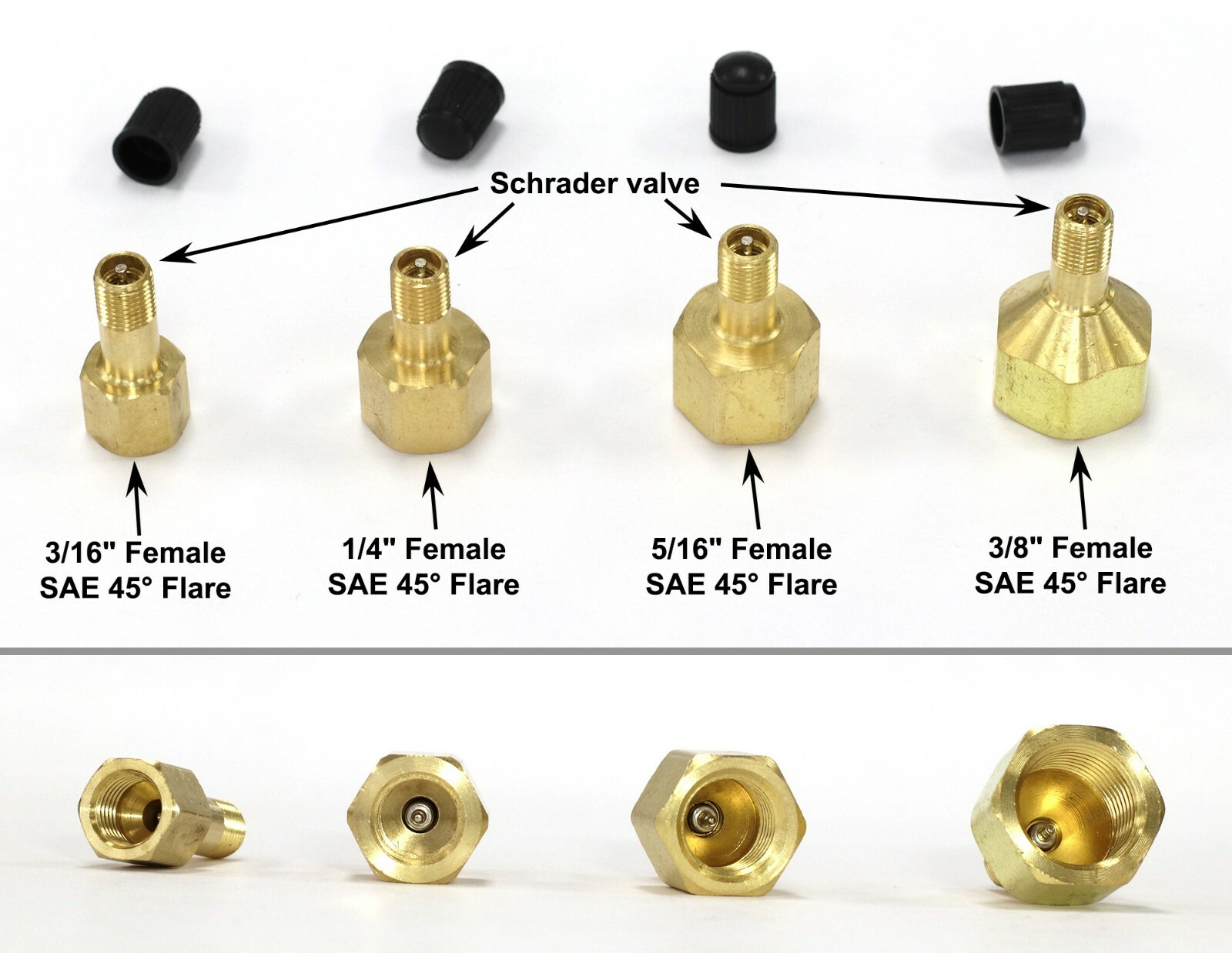 Schrader Valve to SAE 45-degree Flare | Winterize Backflow Preventer & Sprinkler