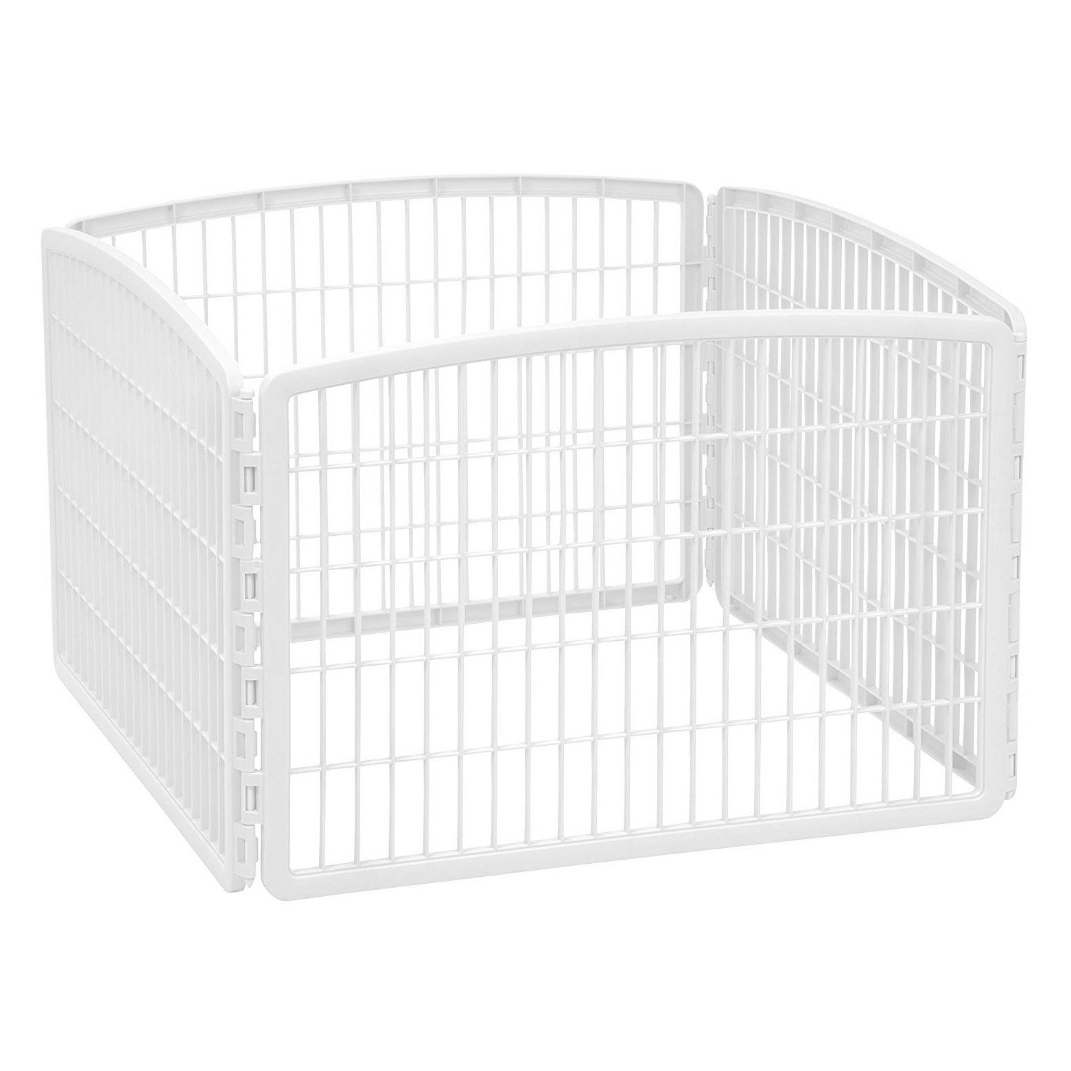 IRIS USA 4 Panel 3 Foot 24 Inch High Plastic Pet Play Pen, White (Open Box)