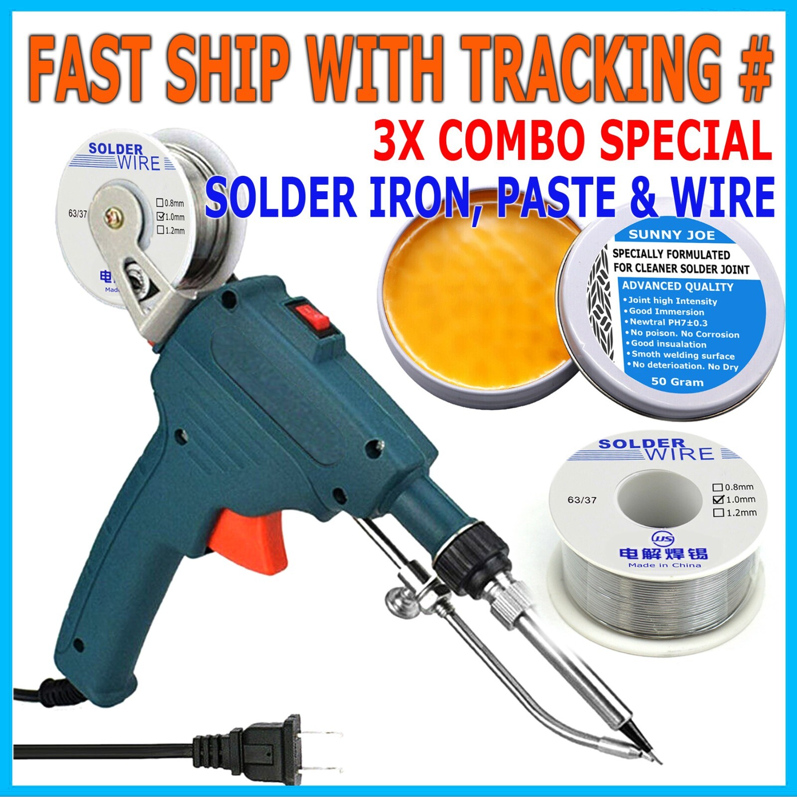 New Electric Auto Soldering Iron Gun Kit Hand-Held Tweezers Wires Welding Tool