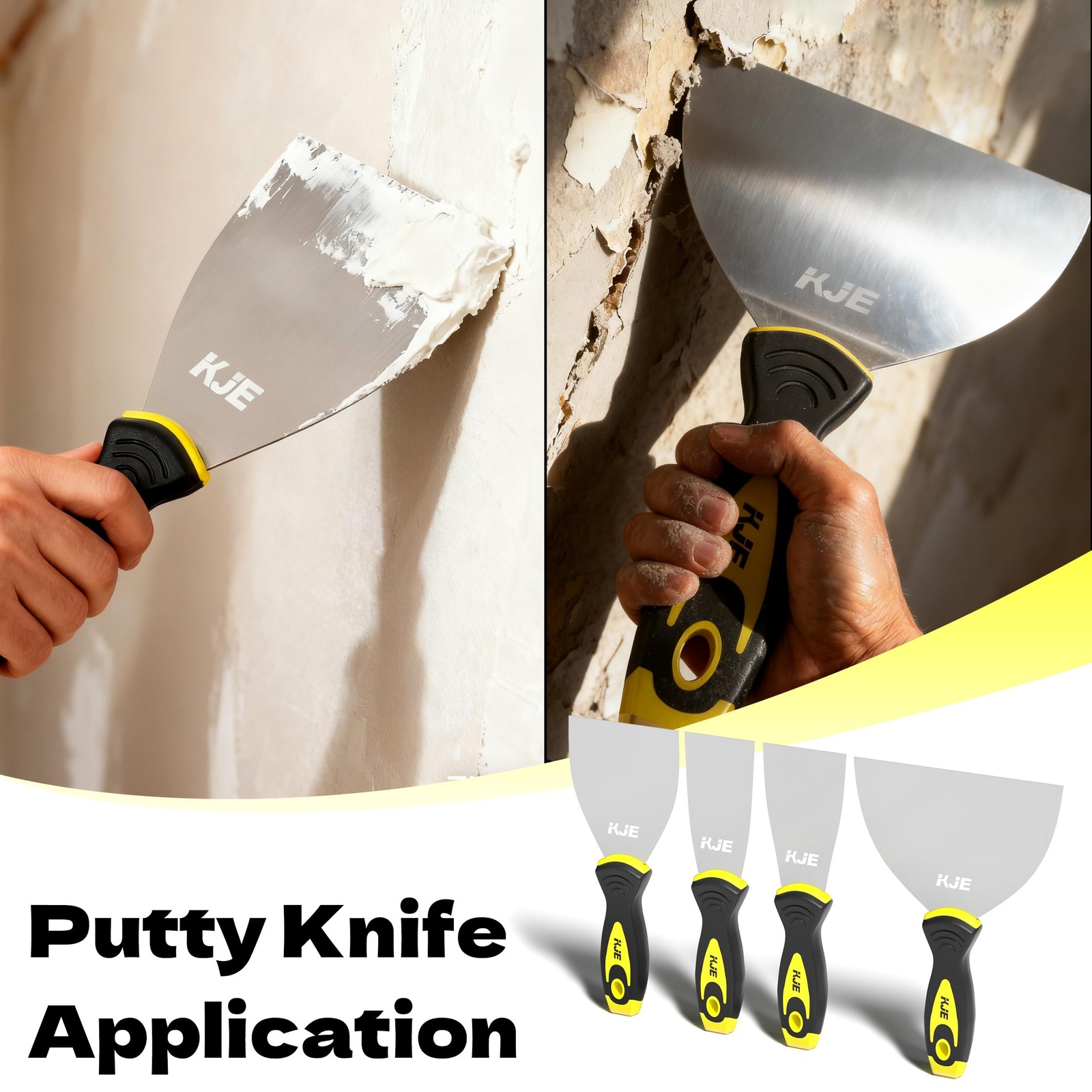 8PCS Drywall Tools, drywall set, drywall tool kit includes taping , putty , j...