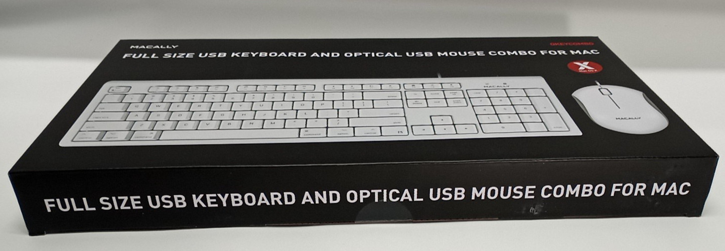 NEW SEALED Macally Full Size USB Keyboard & Mouse Combo for Mac N1901 C0