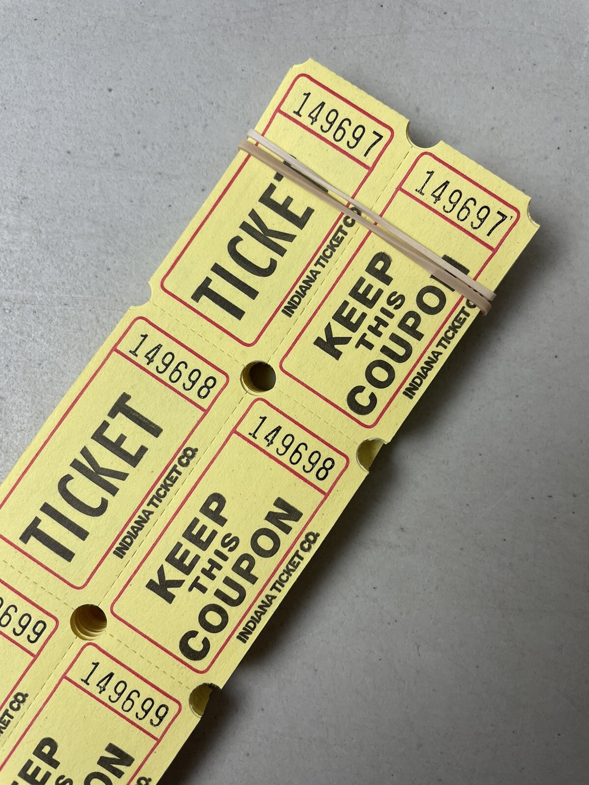 Yellow Raffle Tickets Package of 500 Folded Double Stub Split The Pot 50/50