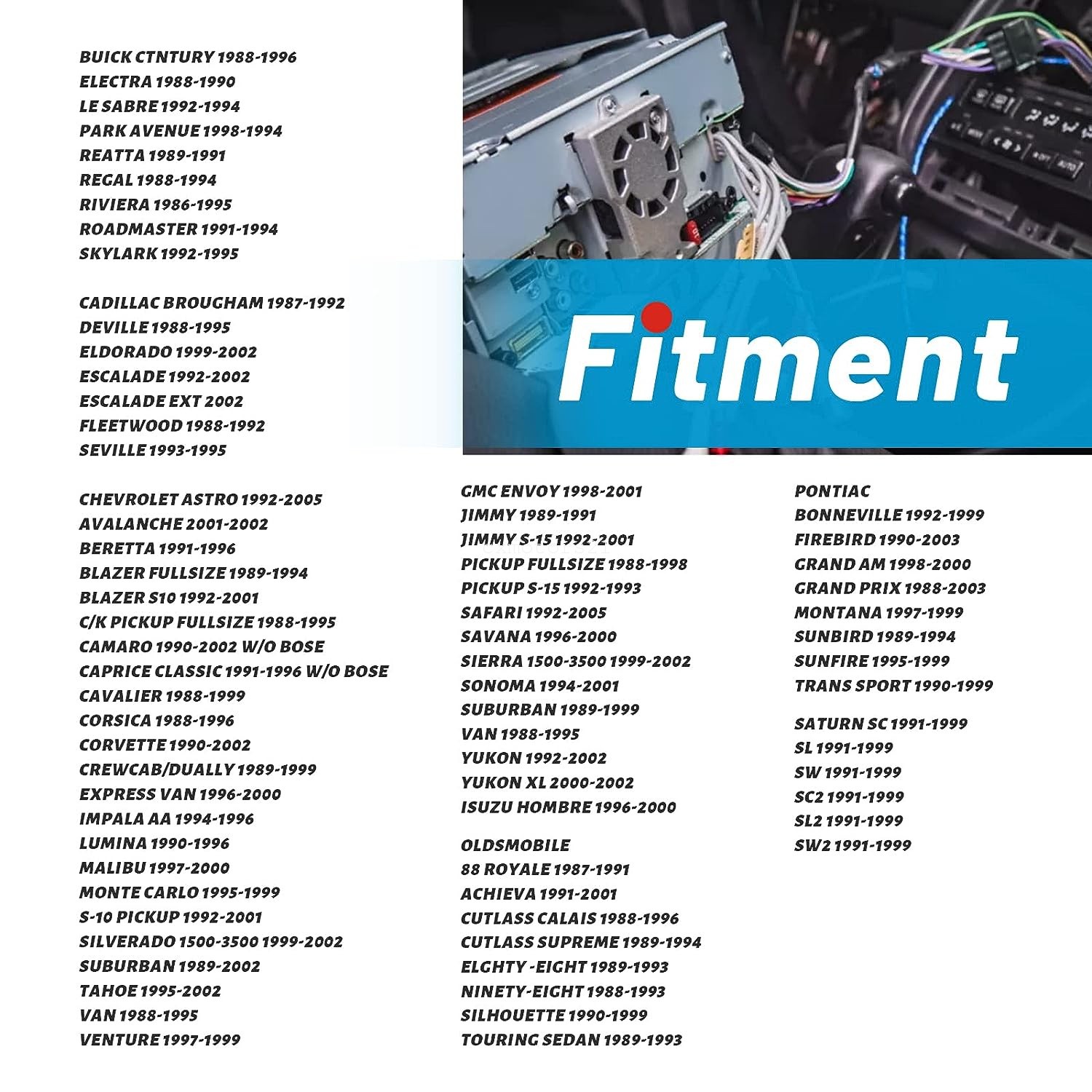 For GMC Sierra Truck 1988-02 Factory Stereo to Aftermarket Radio Install Harness