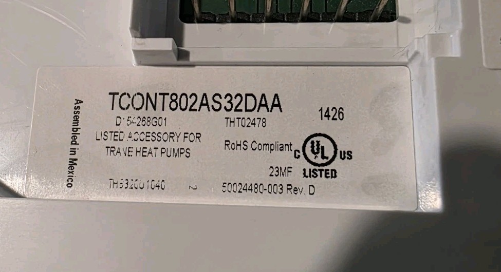 WORKS PERFECT Trane TCONT802AS32DAA Multi-Stage Programmable Thermostat