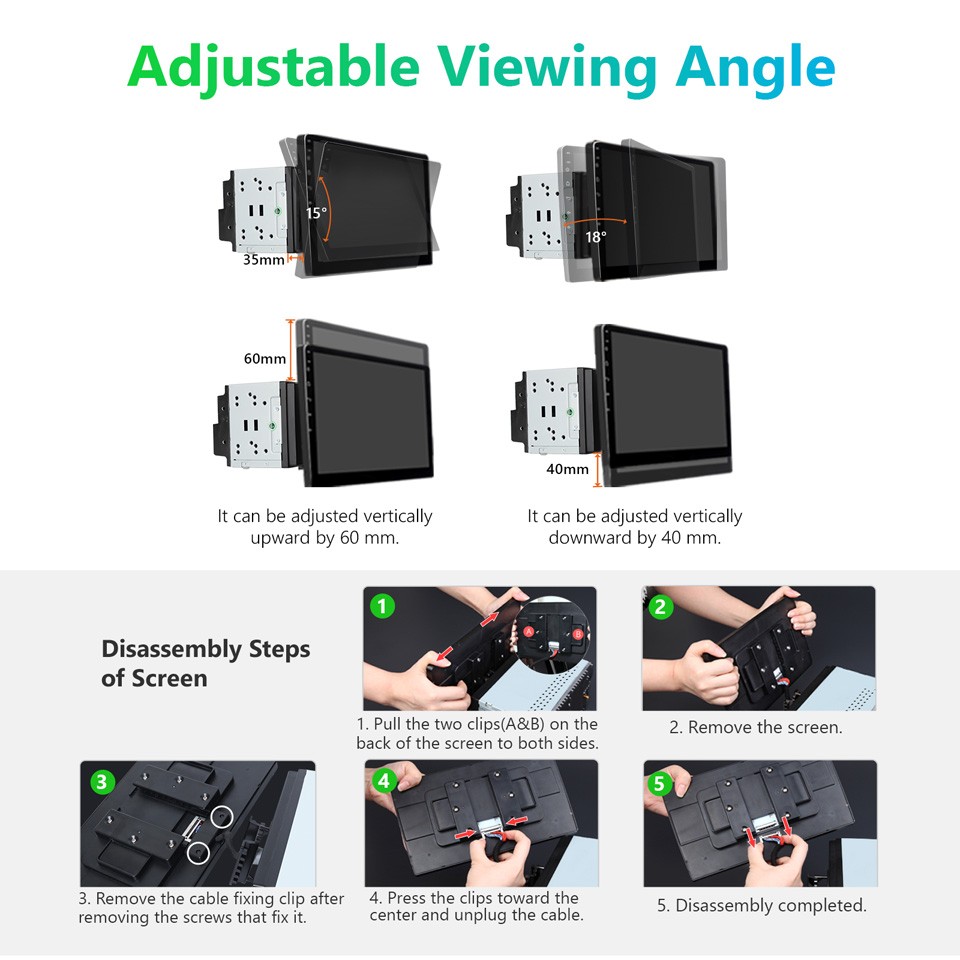 10.1" QLED Double DIN Head Unit Android Car Stereo Apple CarPlay GPS Navigation