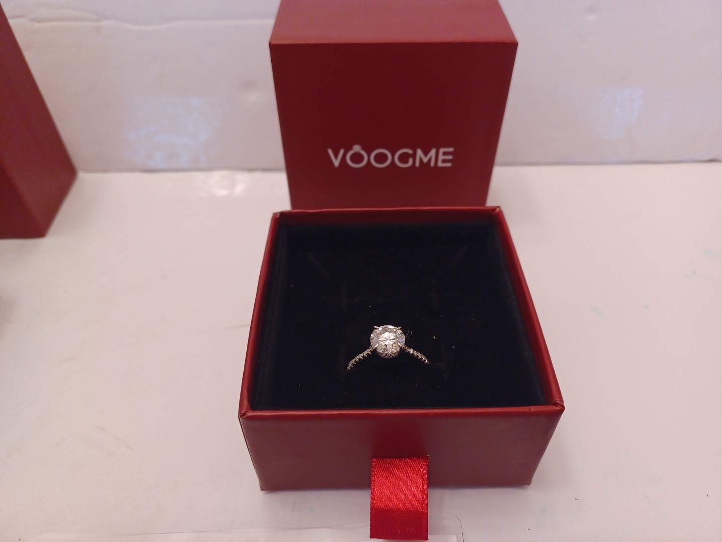 925 Sterling Moissanite 2.0 Ct Engagement Ring Sz 7 & Matching Wedding Ring NEW