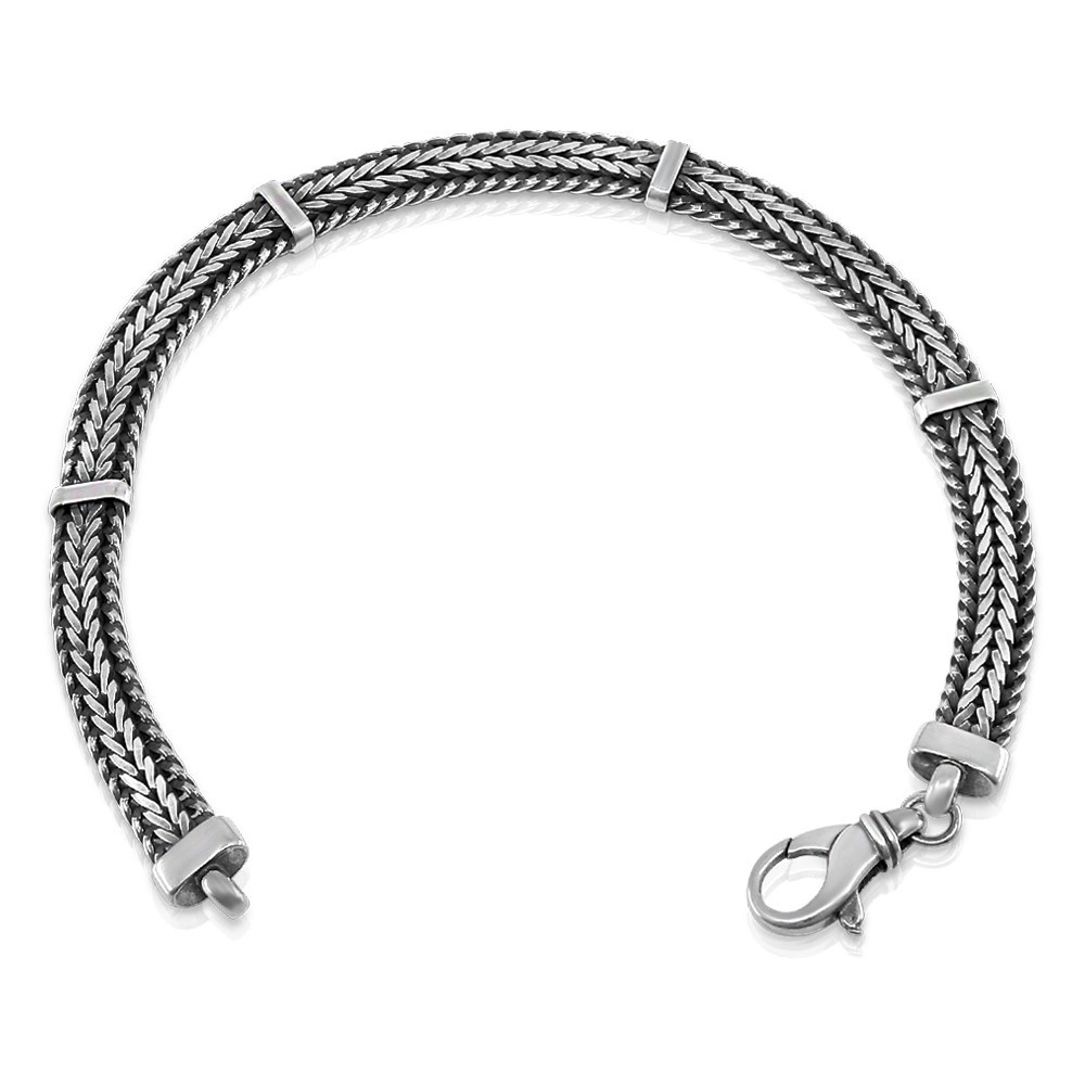Italian silver bracelet for men , made in Italy of Solid 925 Sterling Silver