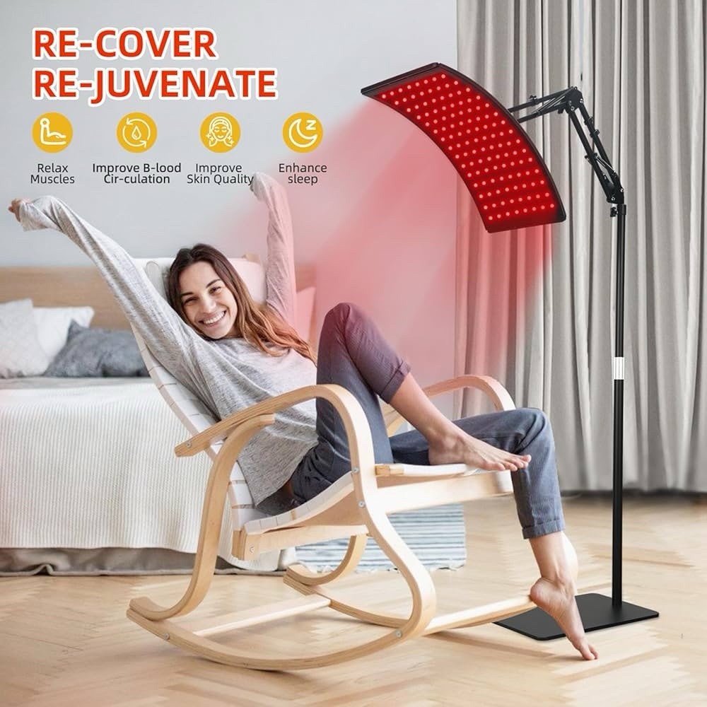 Red Light Therapy Lamp with Stand, 660nm Red & 850nm Infrared Light for Body