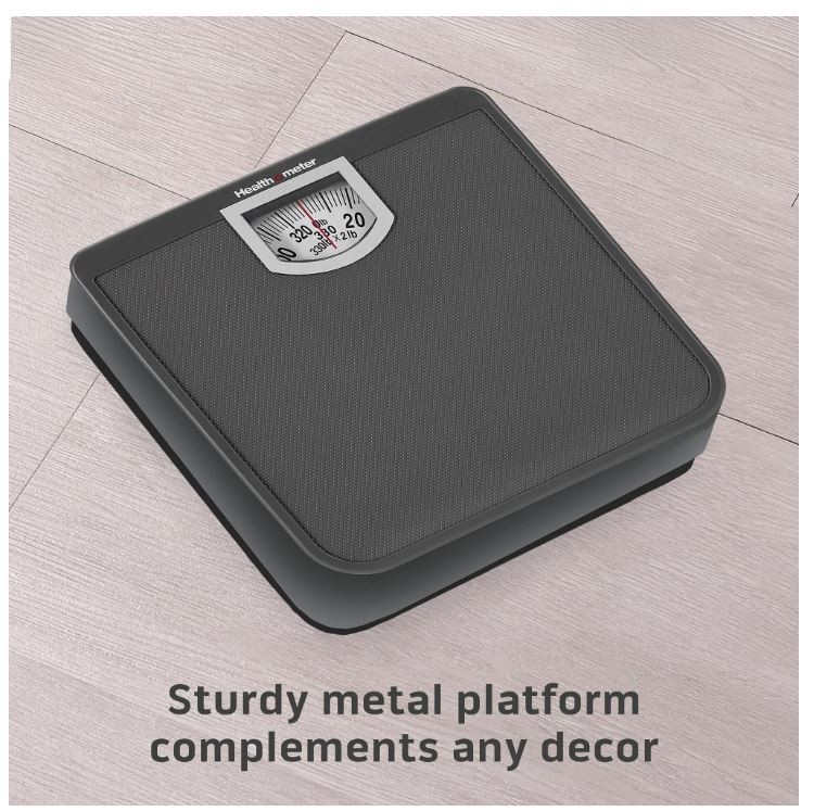 Compact Dial Bathroom Scale, 330 lb. Capacity, Sturdy Metal Platform